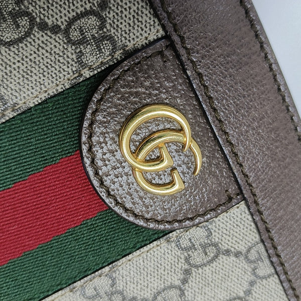 Ophidia Medium Monogram Coated Canvas Beige
