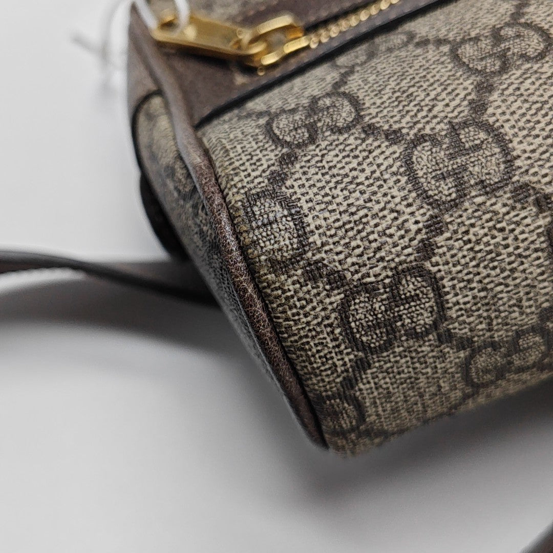 Ophidia Small Monogram Lona Revestida Beige