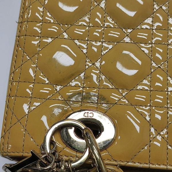 Lady Dior Medium Cannage Patent Leather Yellow