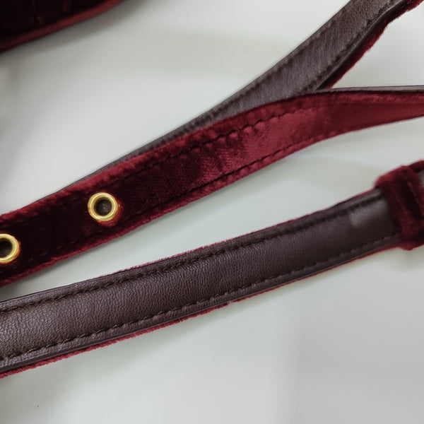 Two-Tone Waist Bag Quilted Velvet Red