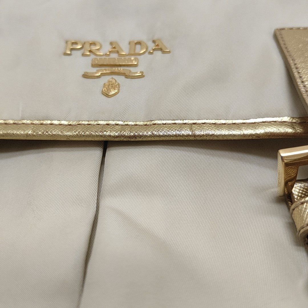 Nylon Shoulder Bag Beige