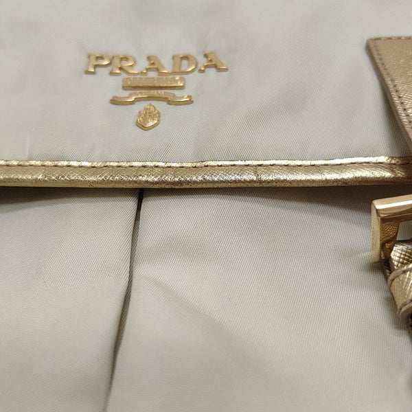 Nylon Shoulder Bag Beige