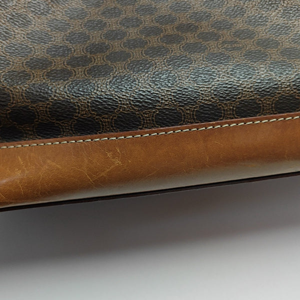 Coated Canvas Top Handle Bag Brown