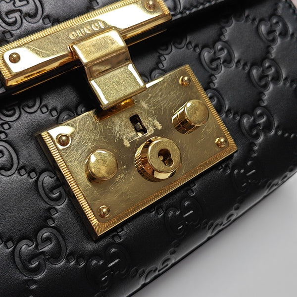 Padlock Small Monogram Calfskin Black