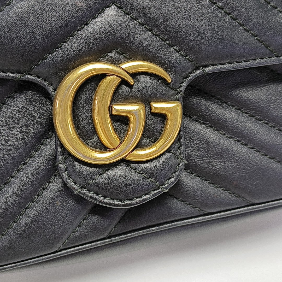 GG Marmont Mini Quilted Calfskin Black