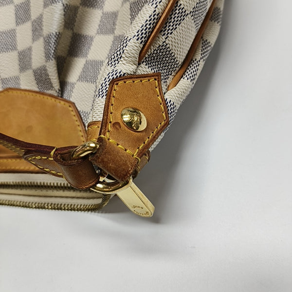 SIRACUSA PM Damier Azur Coated Canvas White