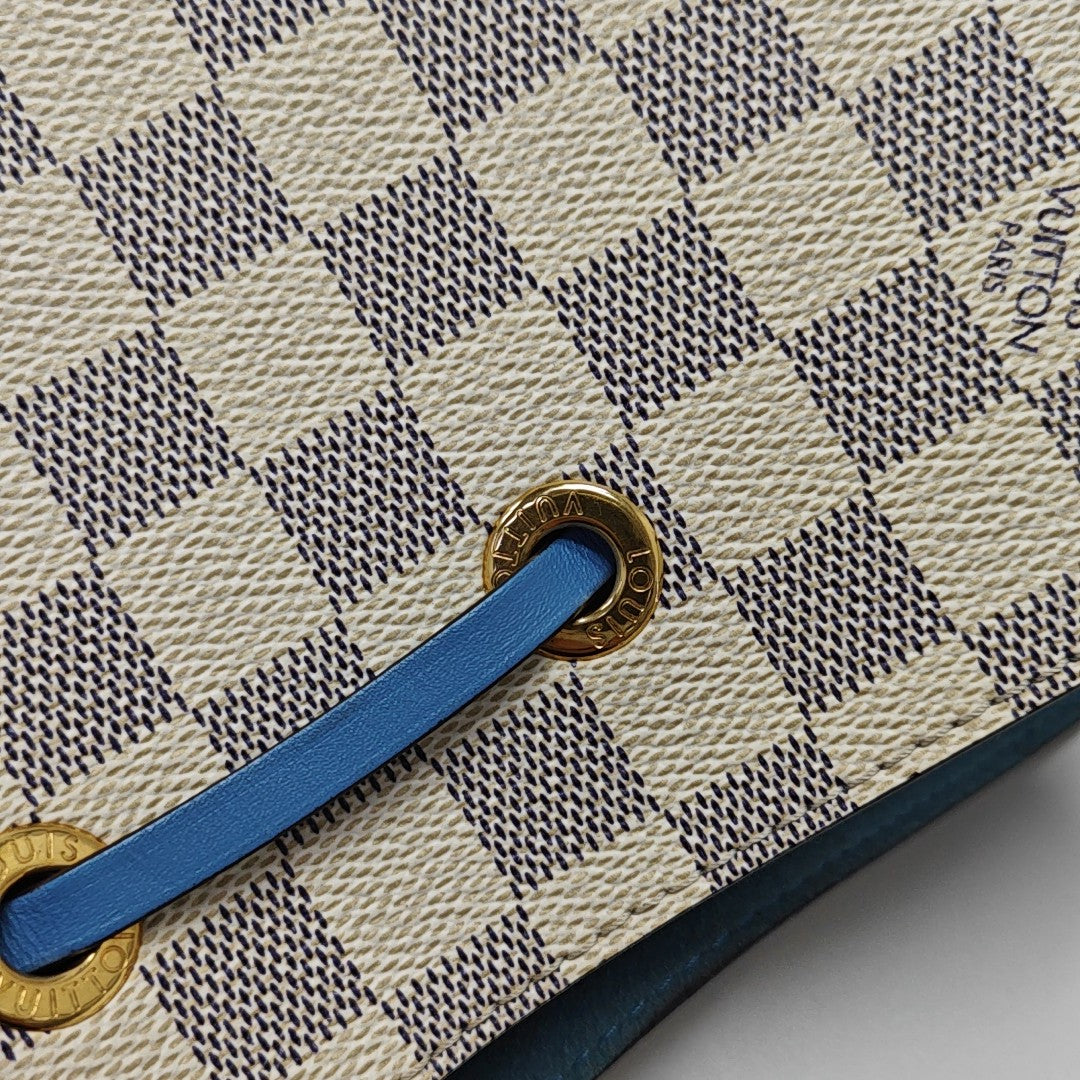 NÉONOÉ MM Damier Azur Coated Canvas White