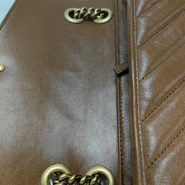 GG Marmont Medium Quilted Calfskin Brown