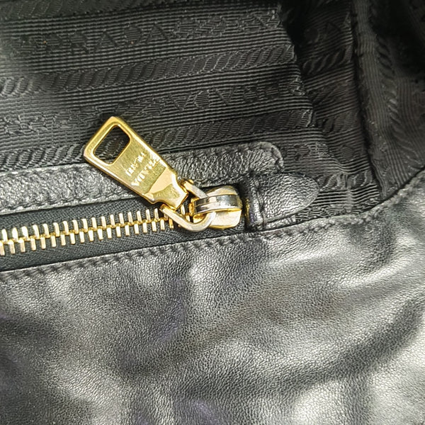Quilted Patent Leather Shoulder Bag Black