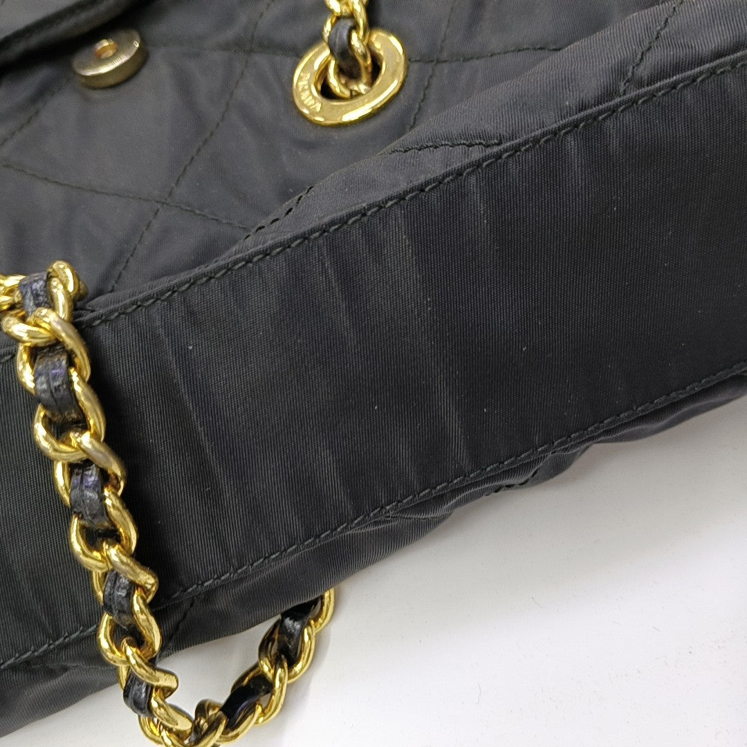 Nylon Quilted Nylon Black