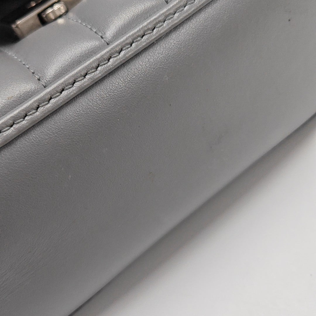 GG Marmont Mini Quilted Calfskin Gray