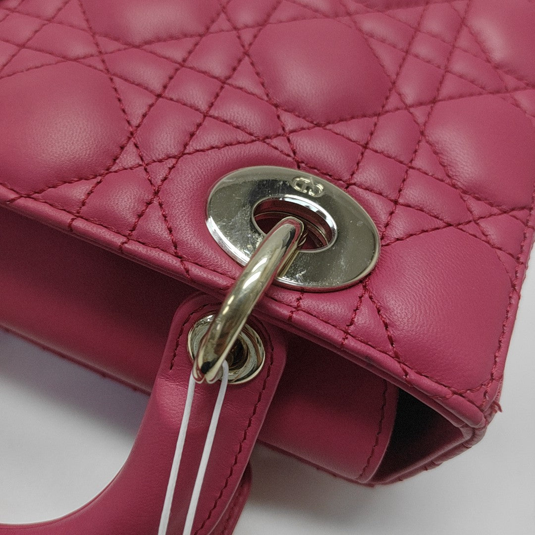 Lady Dior Small Cannage Lambskin Red