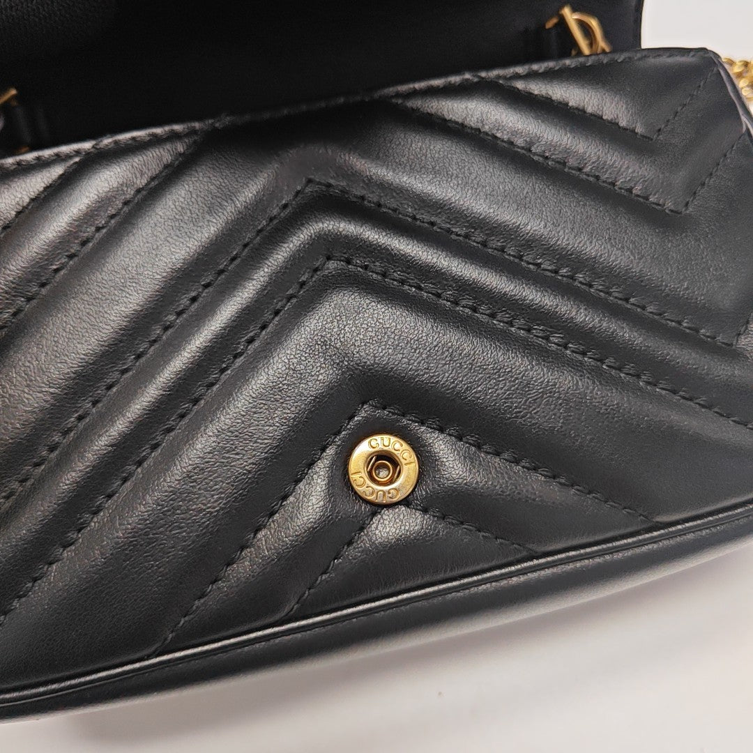 GG Marmont Mini Quilted Calfskin Black