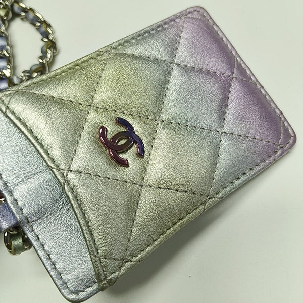 Quilted Calfskin Card Holder Multicolor