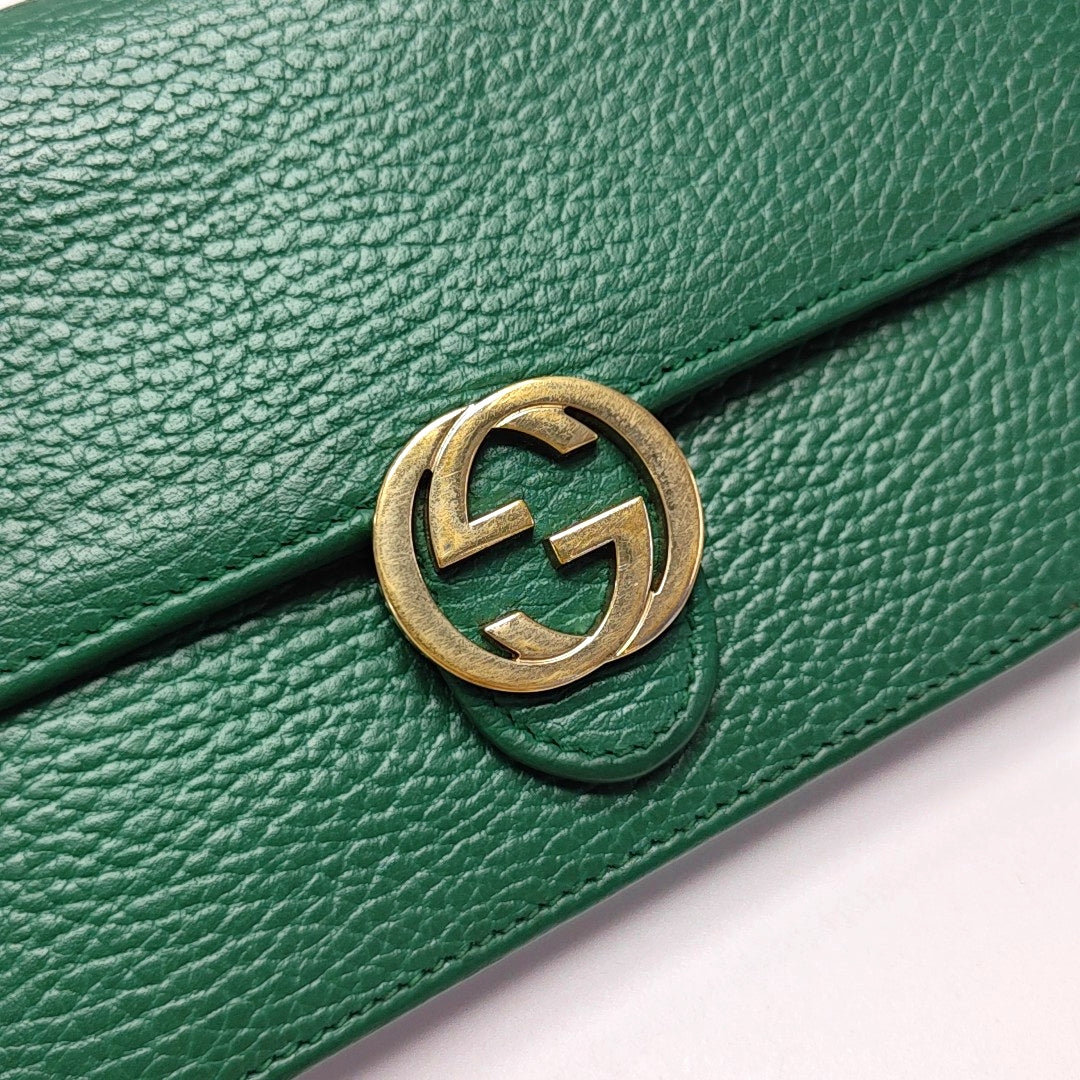 Interlocking G Calfskin Green