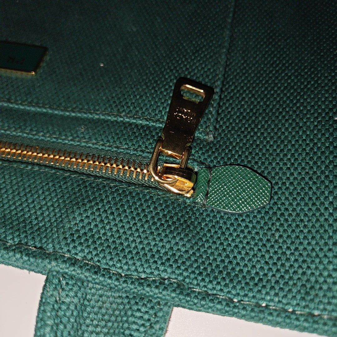 Denim Quilted Canvas Green