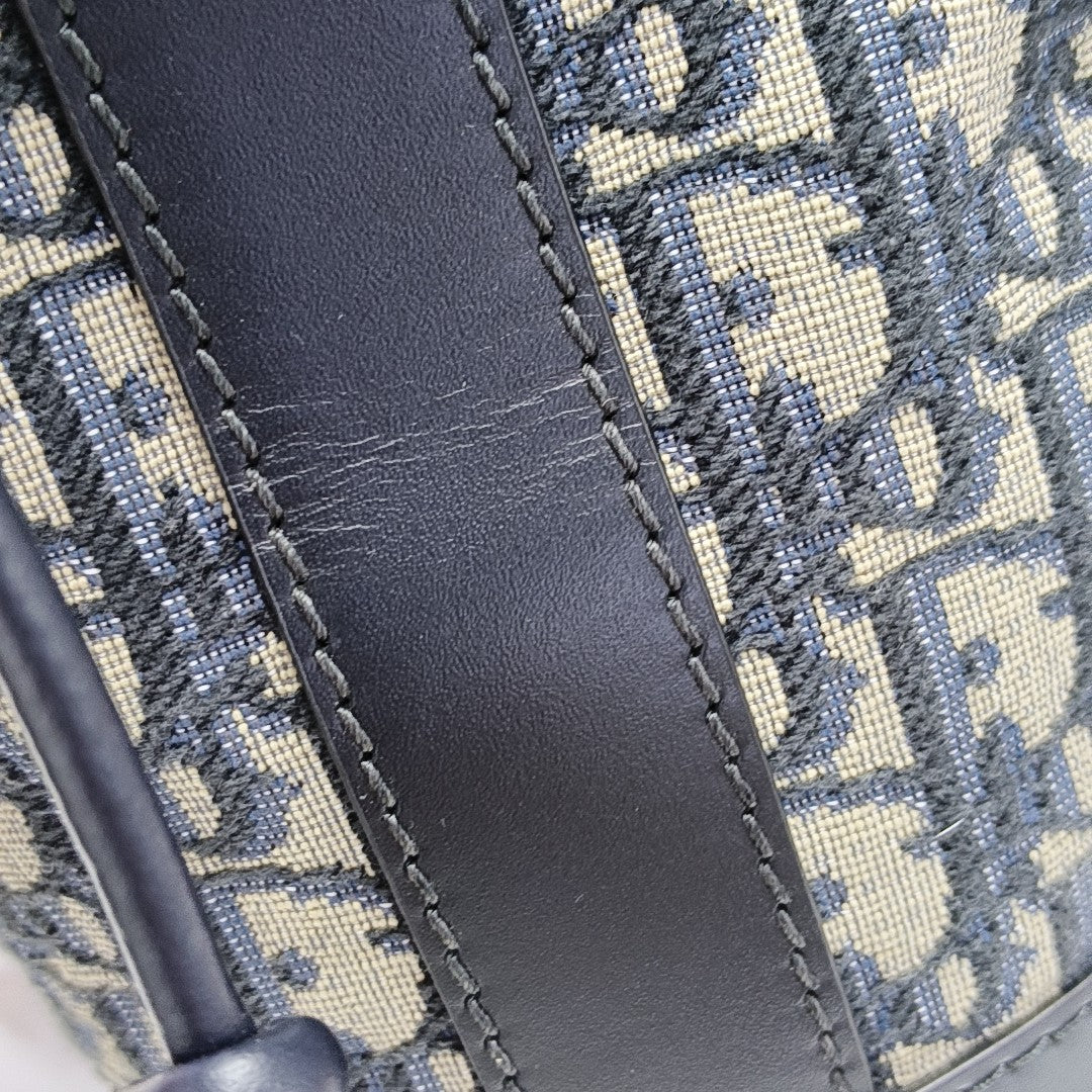 Oblique Canvas Backpack Small Blue