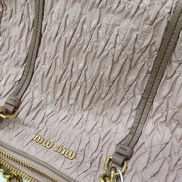 Quilted Canvas Shoulder Bag Pink