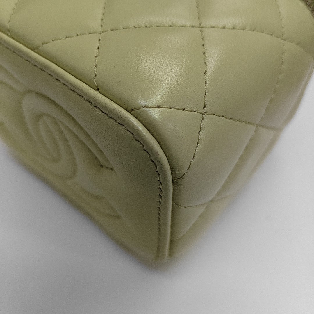 VANITY CASE Small Quilted Lambskin Green