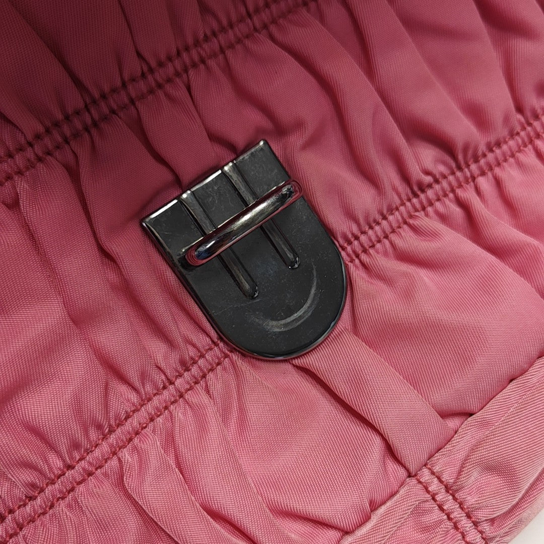 Quilted Nylon Shoulder Bag Red