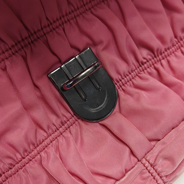 Quilted Nylon Shoulder Bag Red