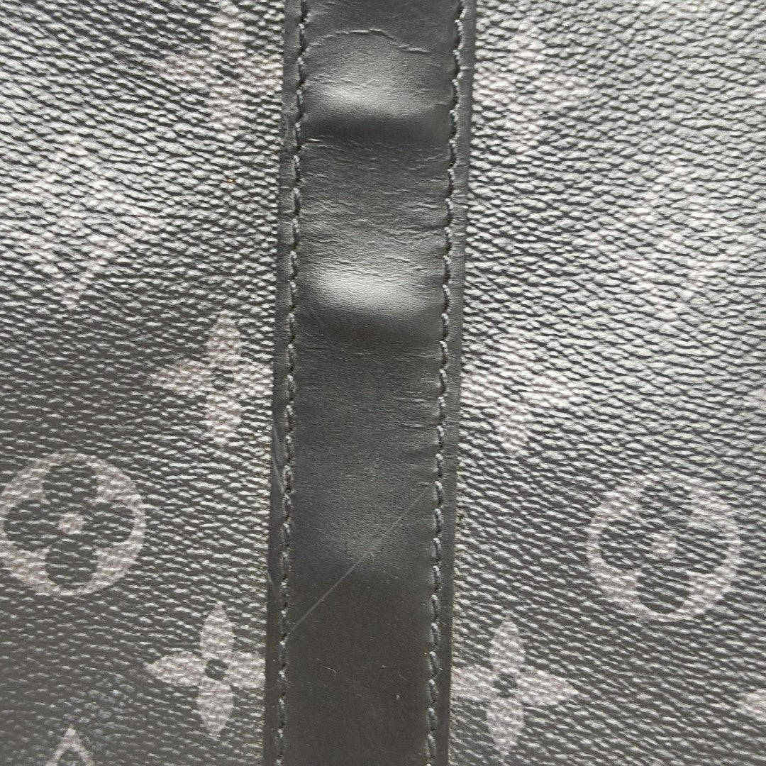 KEEPALL 55 Monogram Coated Canvas Black