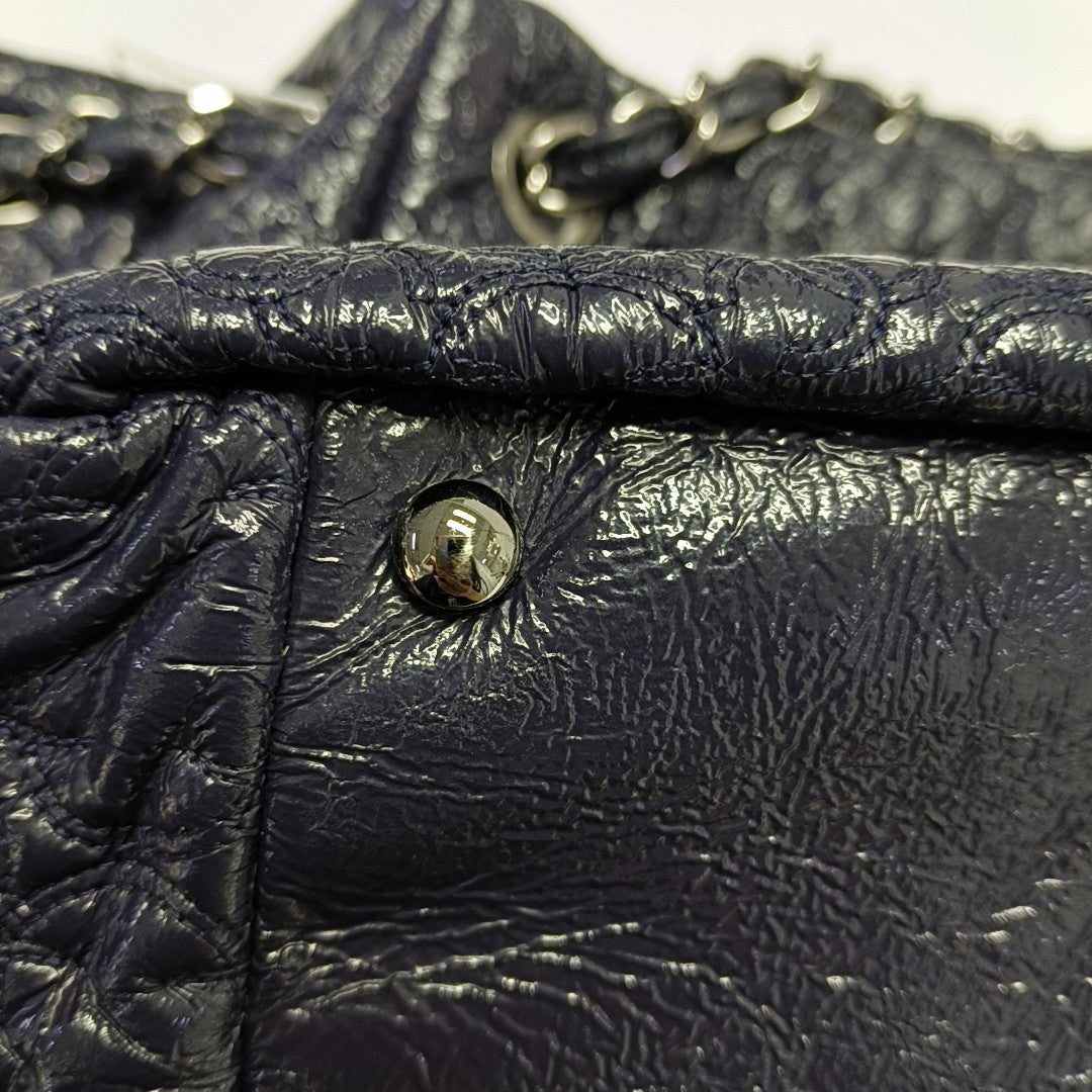 Quilted Calfskin Top Handle Bag Blue