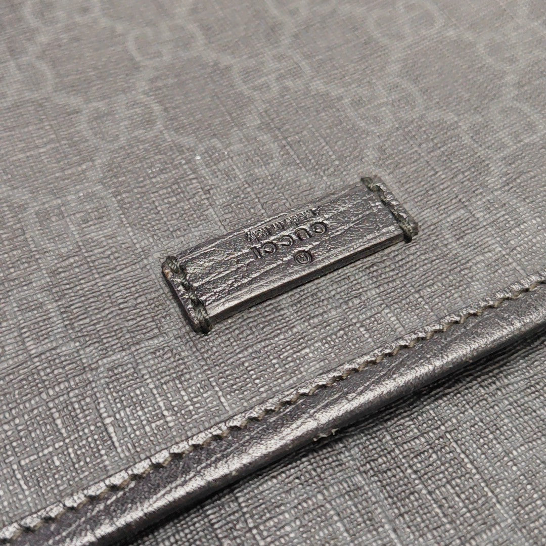 Coated Canvas Clutch Black
