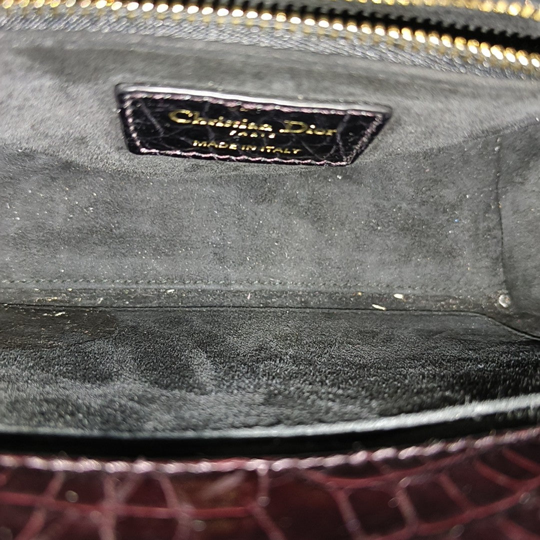 Lady Dior Small Crocodile Red