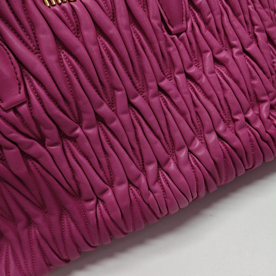 Quilted Lambskin Tote Bag Red