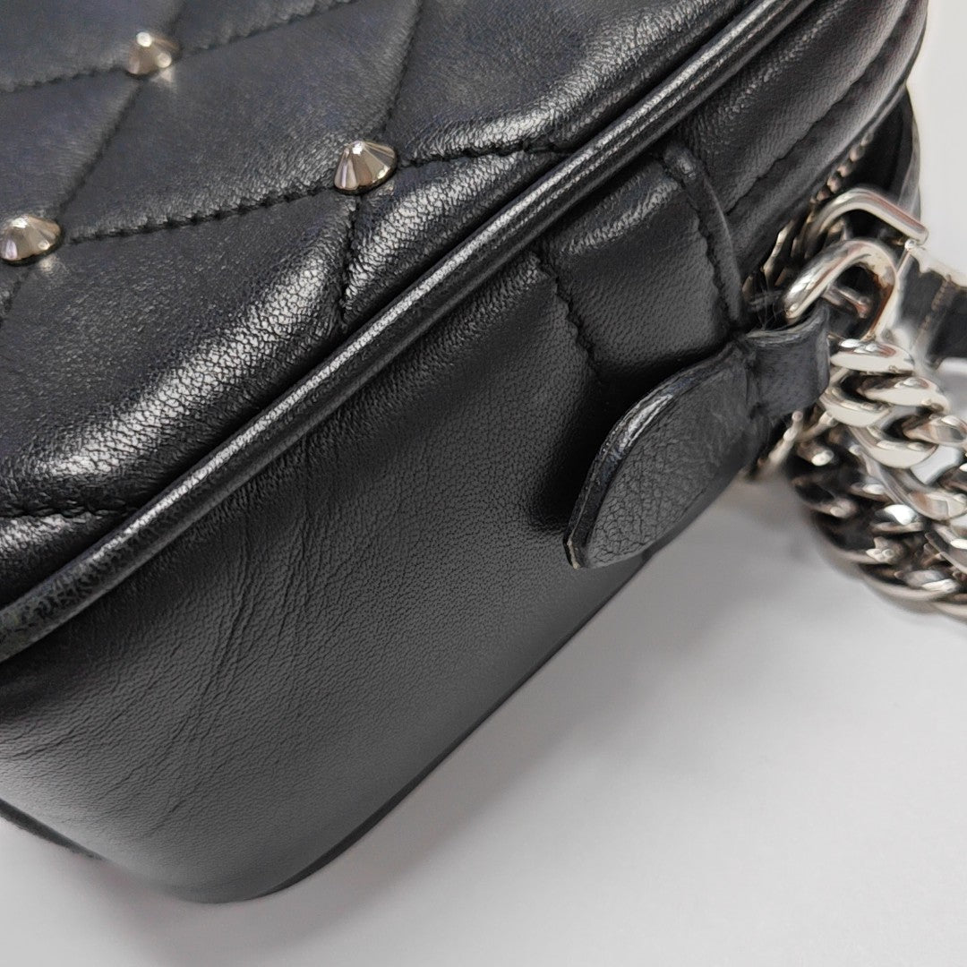 Quilted Lambskin Shoulder Bag Black