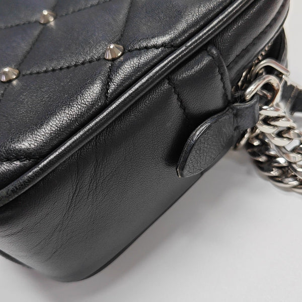 Quilted Lambskin Shoulder Bag Black