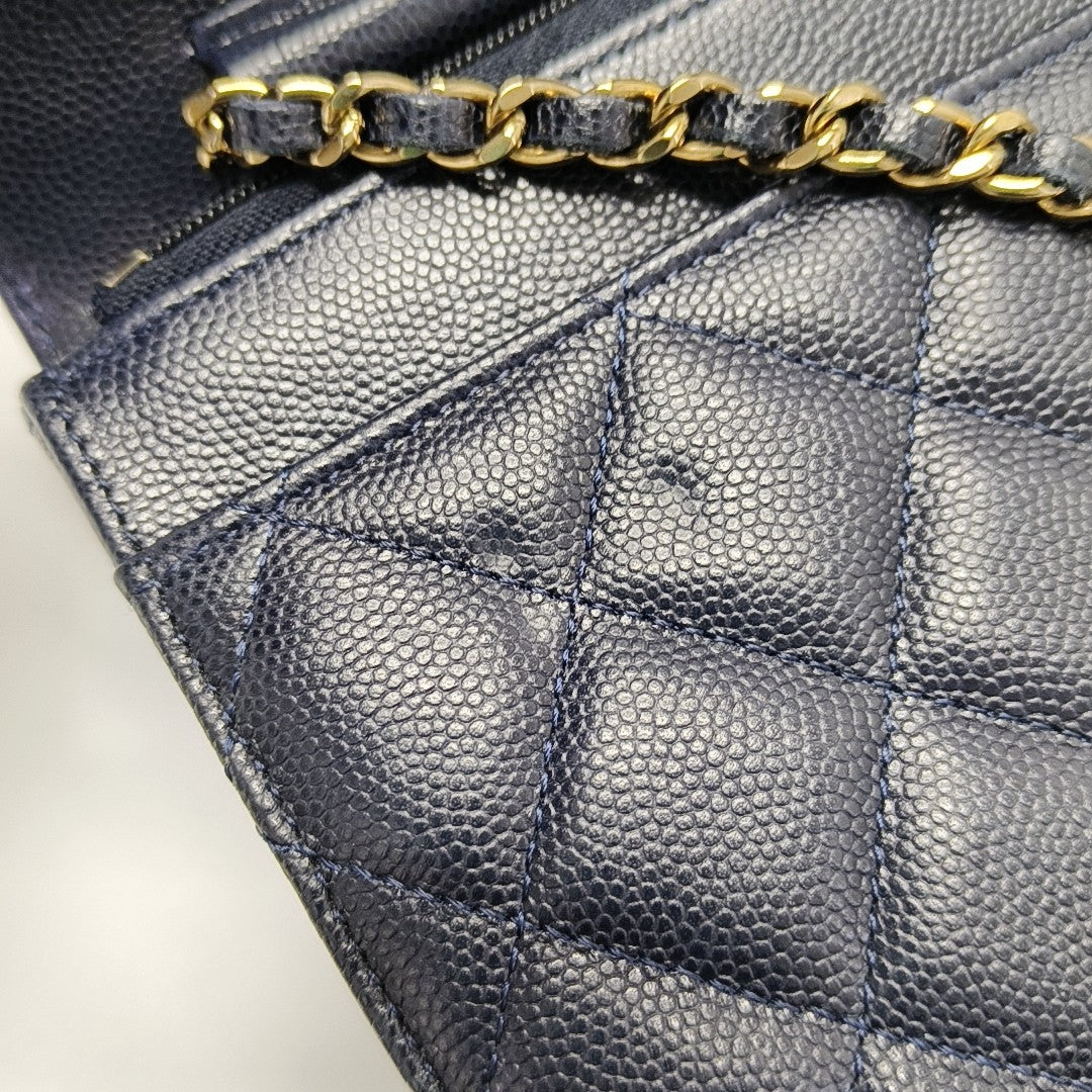 WOC Quilted Grained Calfskin Black