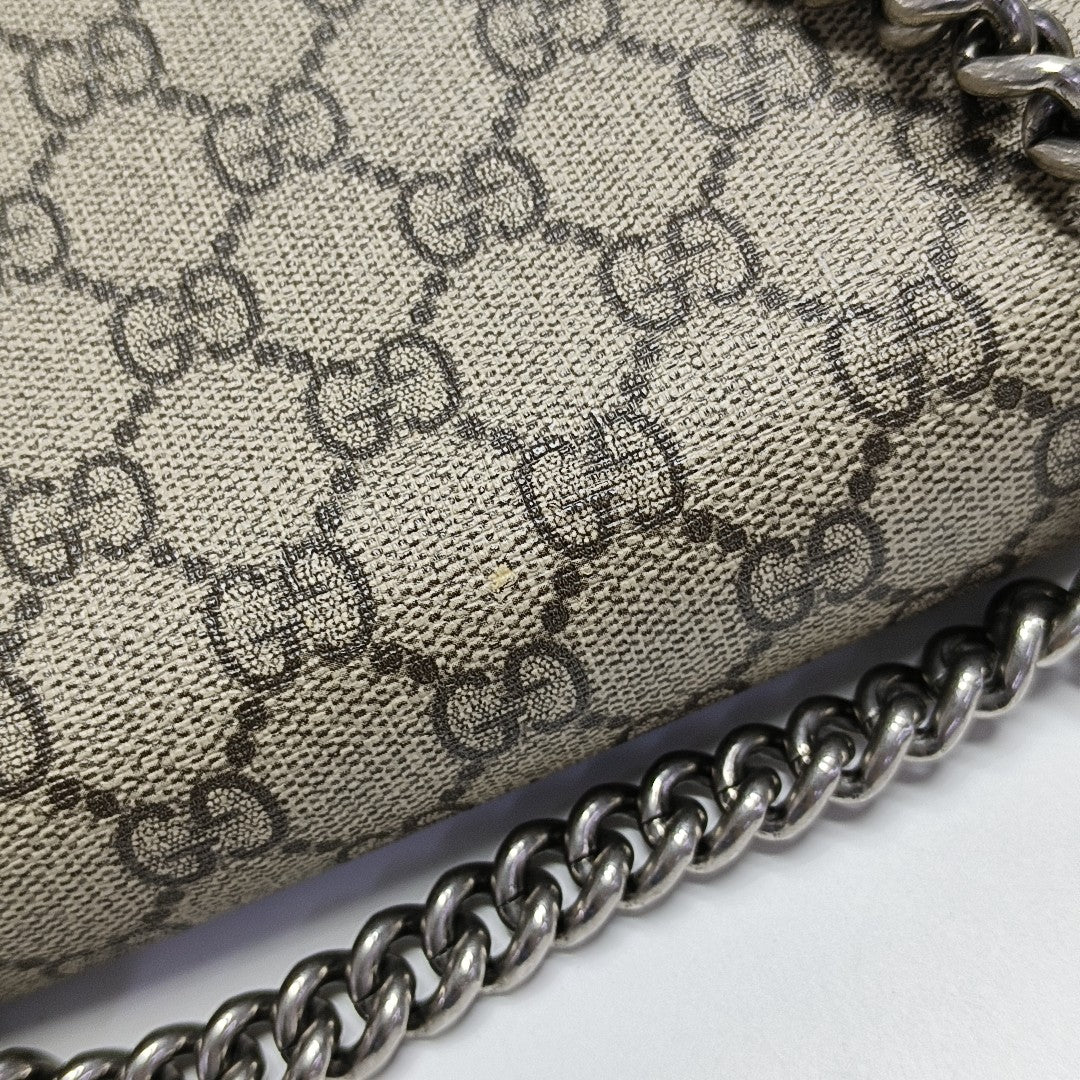 Dionysus Mini Monogram Coated Canvas Beige