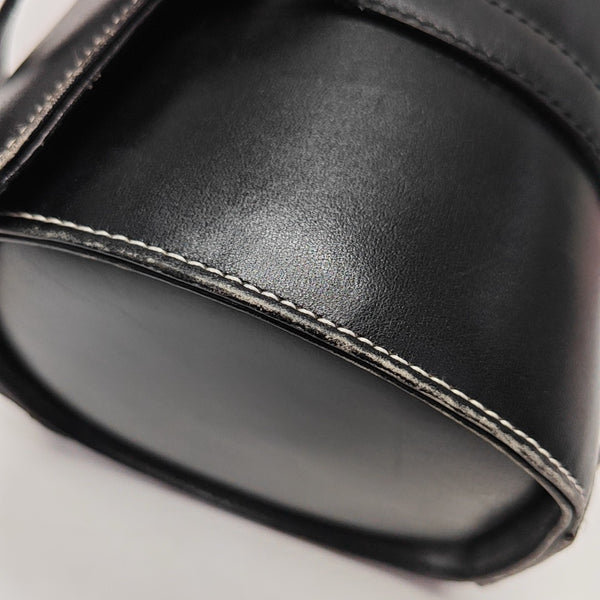 Calfskin Top Handle Bag Black