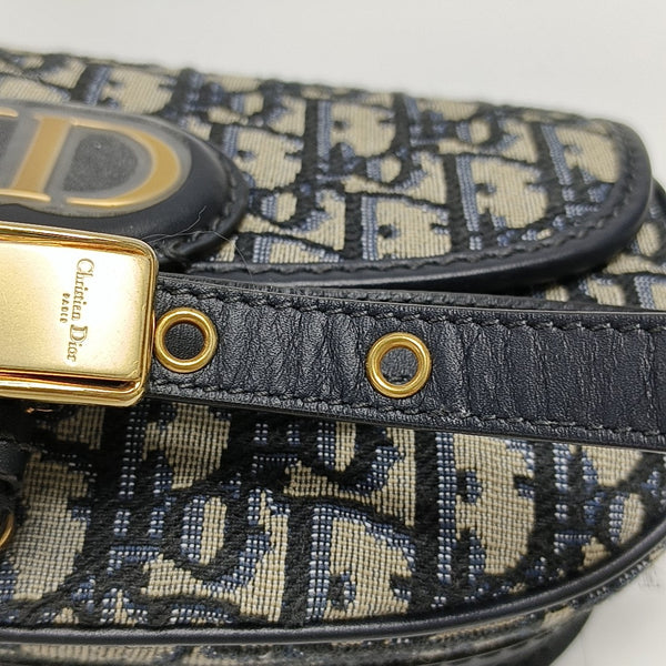 Bobby East-West Medium Oblique Canvas Blue