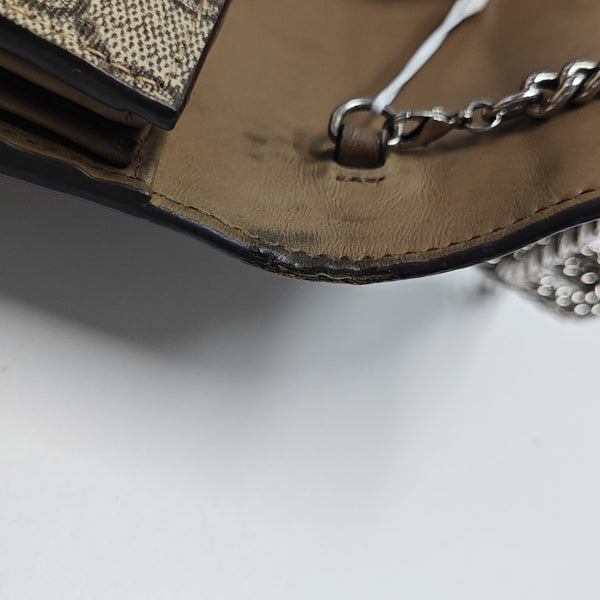 Dionysus Mini Monogram Coated Canvas Beige