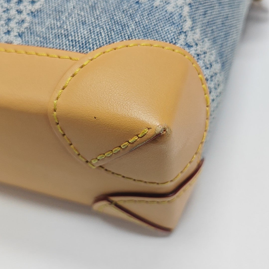 STEAMER Extra Small Damier Fabric Blue
