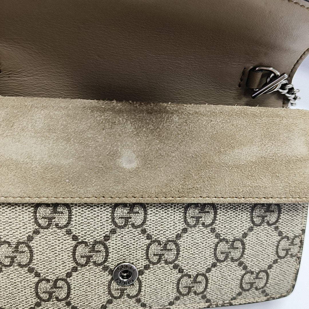 Dionysus Super Mini Monogram Coated Canvas Beige