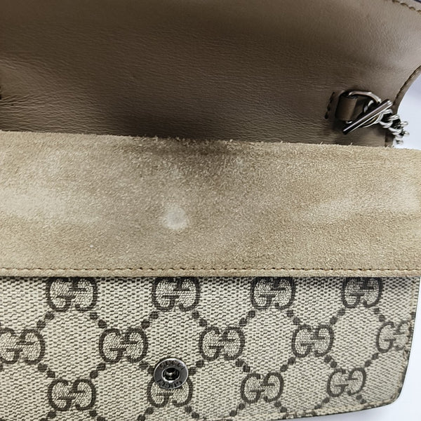 Dionysus Super Mini Monogram Coated Canvas Beige