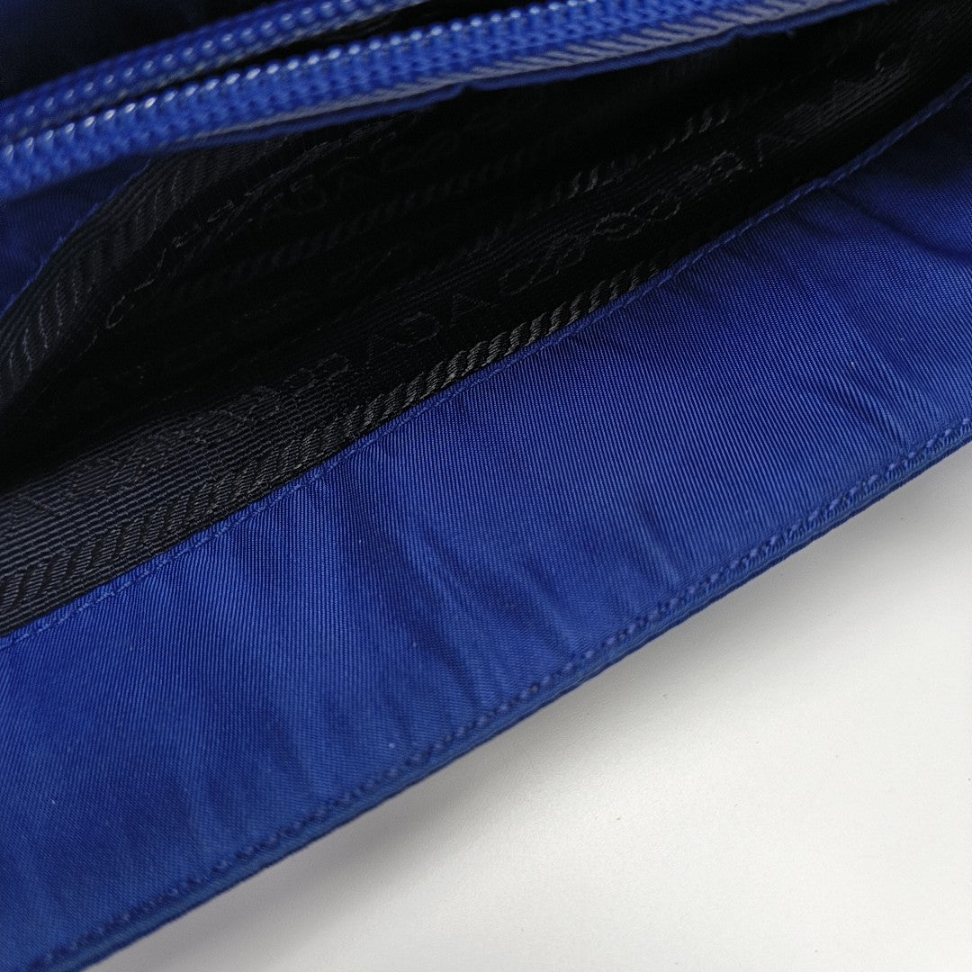 Nylon Top Handle Bag Blue