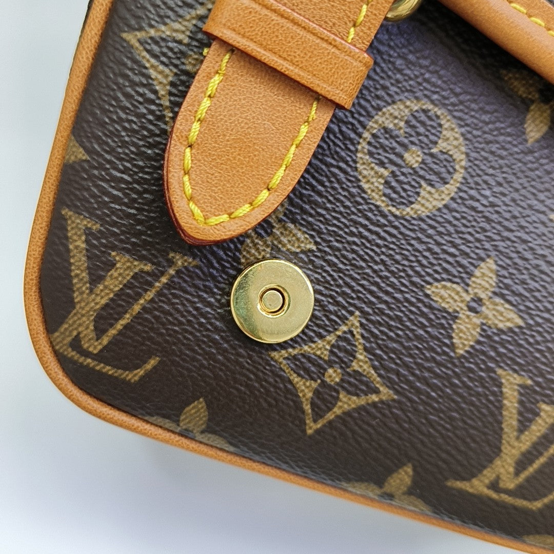 SATCHEL Mini Monogram Coated Canvas Brown