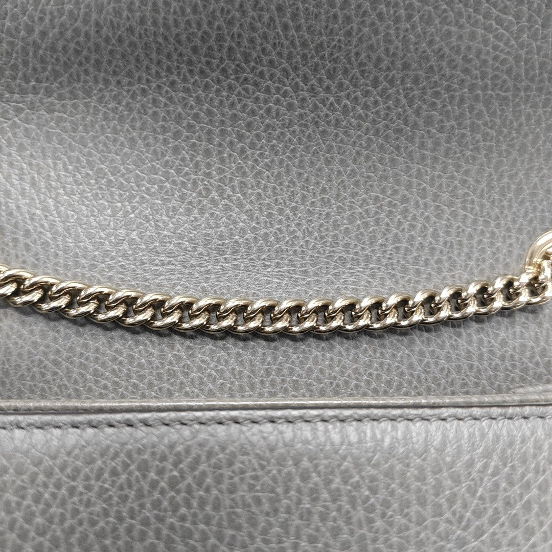 Interlocking G Small Calfskin Gray