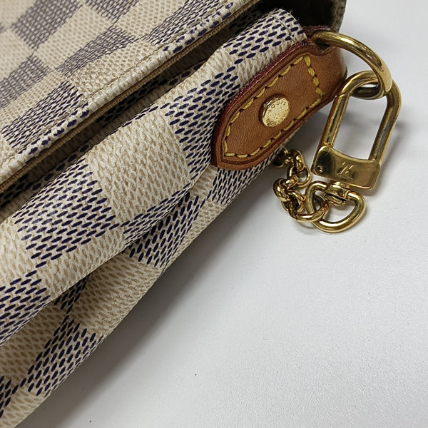 FAVORITE PM Damier Azur Coated Canvas White