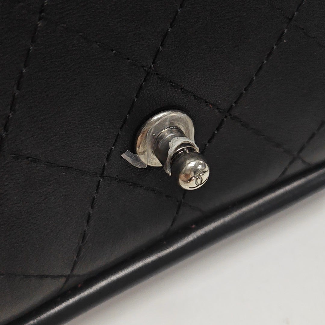 Quilted Calfskin Shoulder Bag Black