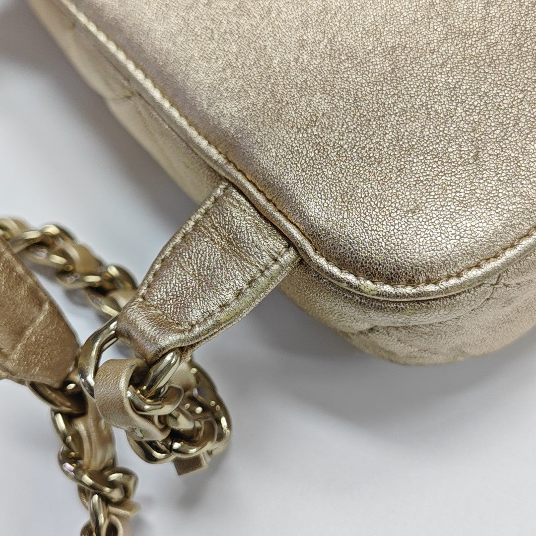 Quilted Lambskin Backpack Beige
