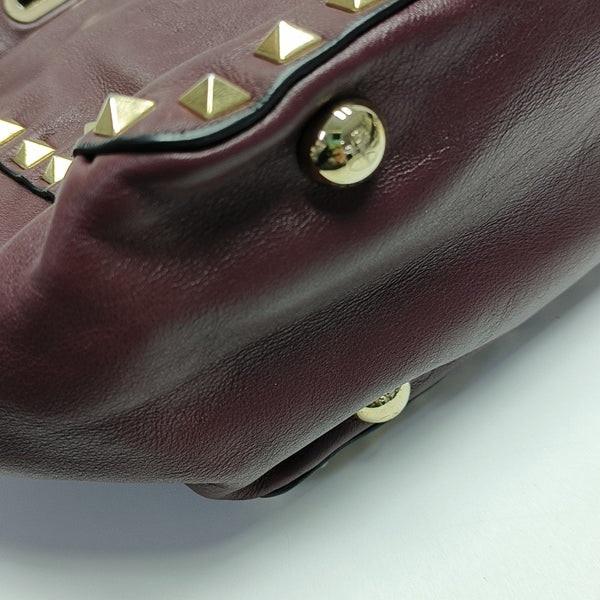Rockstud Small Calfskin Red