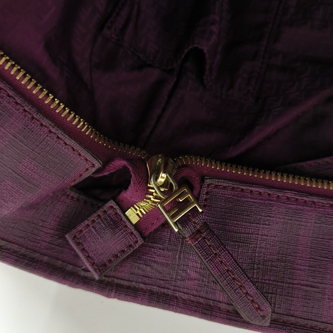 Coated Canvas Tote Bag Purple