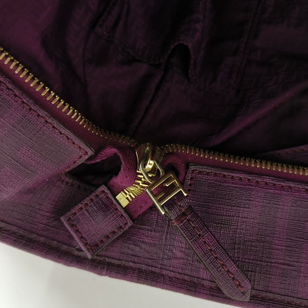 Coated Canvas Tote Bag Purple
