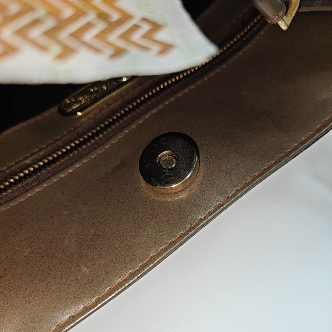 Coated Canvas Tote Bag Large Brown
